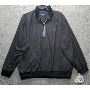 Austin Reed Golf Windbreaker Jacket Mens XL Black Performance CoolField 1/4 Zip